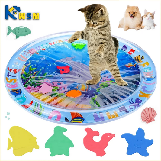 Alfombra Sensorial de Agua y Enfriamiento Reforzada para Gatos y Perros – Tapete Refrescante Interactivo para Juego Autónomo y Actividades de Verano