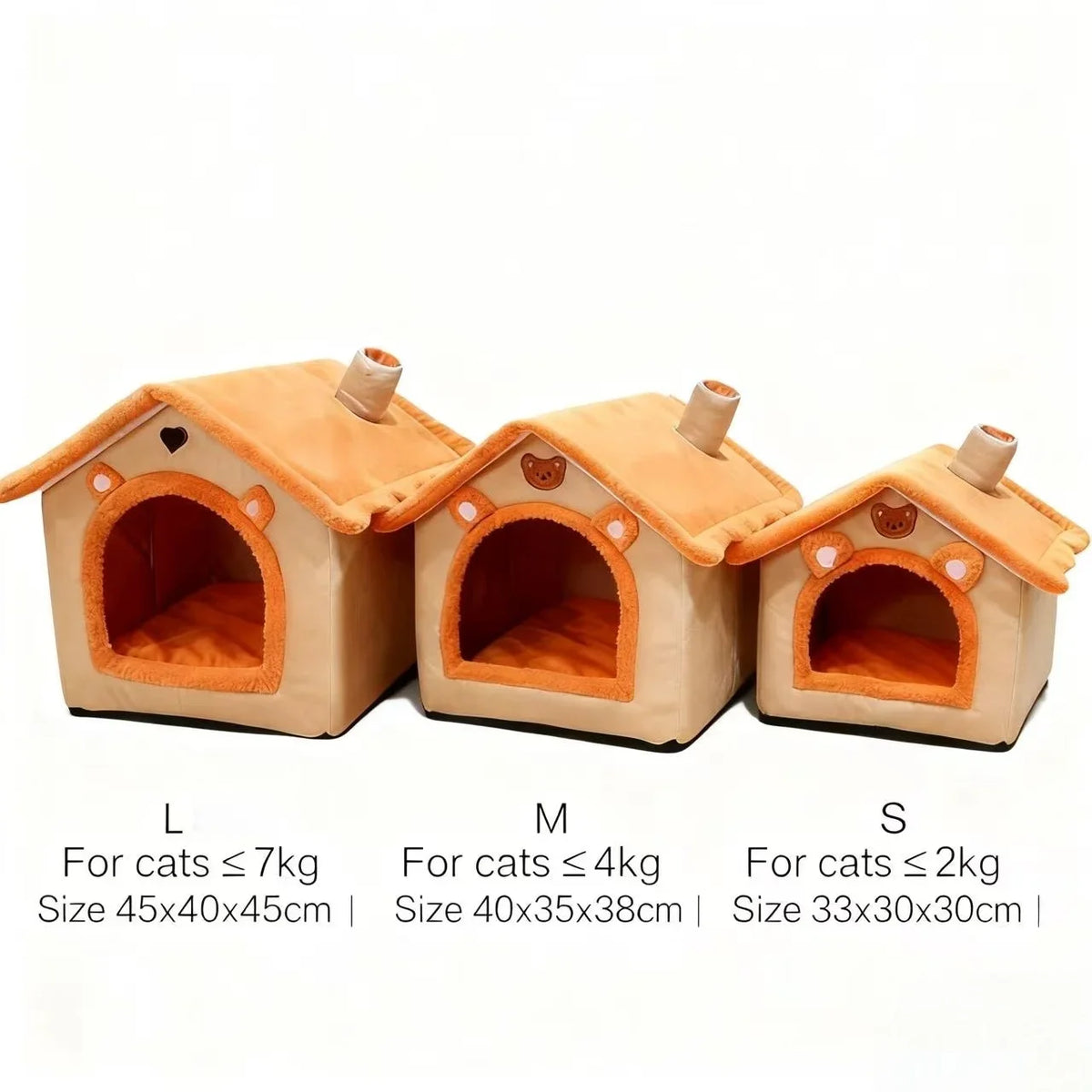Cama Cueva Estilo Casita para Perros Pequeños y Gatos - Refugio Acolchado de Invierno, Cálido para Todo el Año con Cojín Extraíble y Lavable