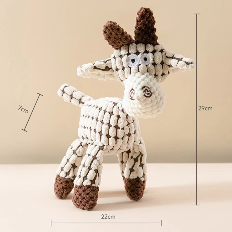 Juguete de Peluche Interactivo para Mascotas con Forma de Animal – Mordedor Limpiador Dental Antiansiedad para Perros y Gatos
