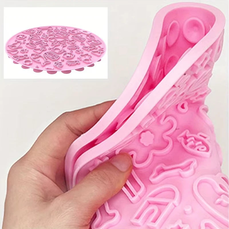 Alfombra de Silicona Antideslizante y Lick Mat Cuadrado para Perros y Gatos – Comedero Lento para Comida Húmeda y Seca, Tapete Protector Impermeable para Agua y Alimento