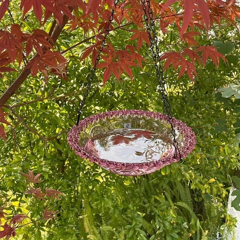 Comedero y Bebedero Colgante para Pájaros de Jardín – Bandeja Multiusos de Exterior y Soporte Decorativo