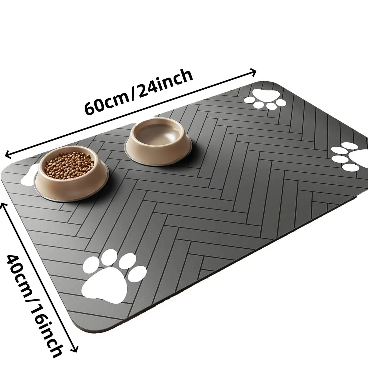 Alfombrilla Impermeable para Comederos de Perros - Bandeja de Alimentación Antideslizante y Resistente en Tallas S/M para Mascotas Comelonas, Tapete Absorbente Duradero