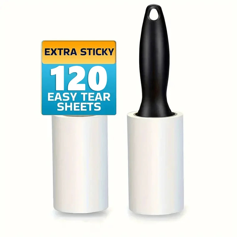 Rodillo Quita Pelos y Pelusas Adhesivo para Mascotas – Rodillo Desechable de 60 Hojas Extra Adherentes para Ropa, Sofás y Tapicería
