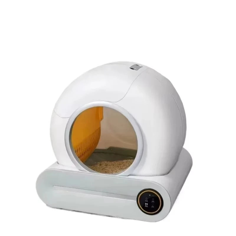 Arenero Inteligente Automático para Gatos - Gran Capacidad, Control Remoto por App, Diseño Semiabierto y Autolimpieza Avanzada para el Hogar
