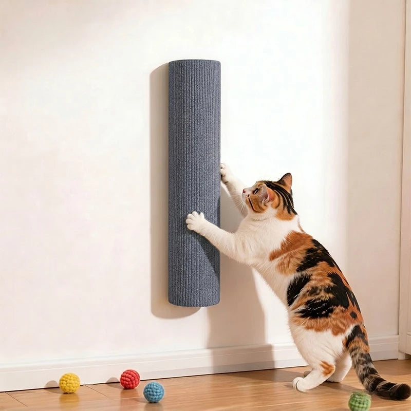 Rascador Autoadhesivo de Pared para Gatos - Panel Vertical Anticaída con Adhesivo Protector y Juguete Interactivo para Superficies