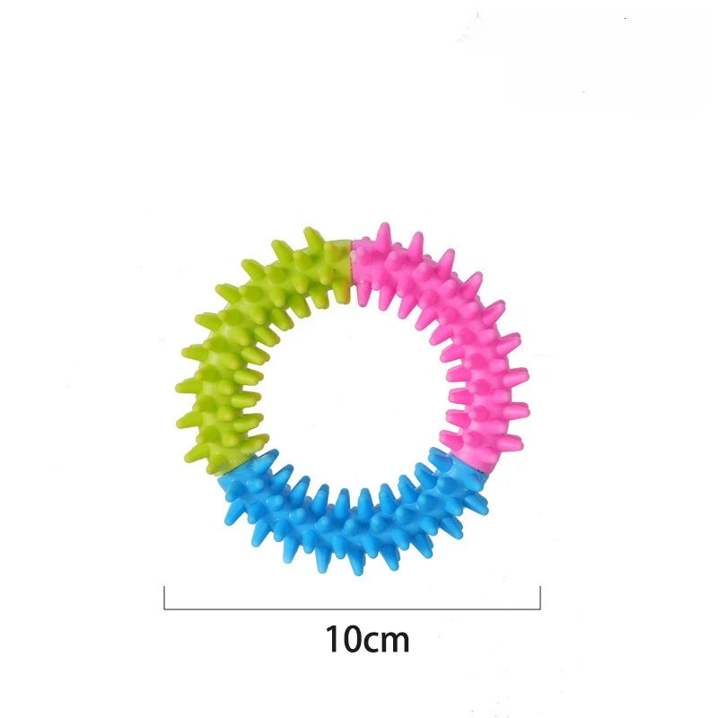 Anillo Anillo Disco Volador y Mordedor con Púas para Perros y Gatos – Juguete Interactivo de Entrenamiento y Limpiador Molar de Goma