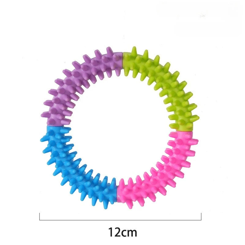 Anillo Anillo Disco Volador y Mordedor con Púas para Perros y Gatos – Juguete Interactivo de Entrenamiento y Limpiador Molar de Goma