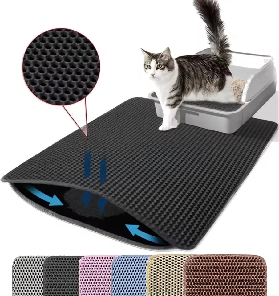 Alfombrilla Recuperadora de Arena para Gatos – Doble Capa e Impermeable