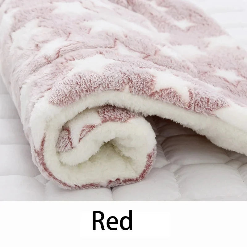 Cama Colchón y Manta de Franela Suave para Perros y Gatos - Cojín Acolchado Cálido para Cachorros y Mascotas Medianas o Grandes (Ideal para Invierno)