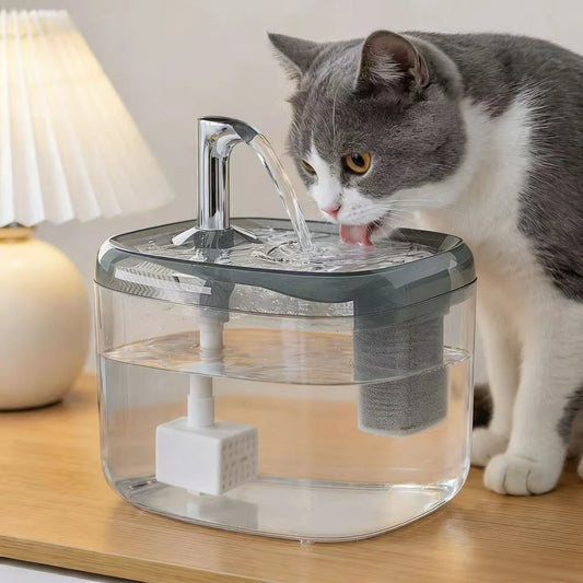 Fuente de Agua Automática Transparente para Mascotas (1,5 L) – Bebedero