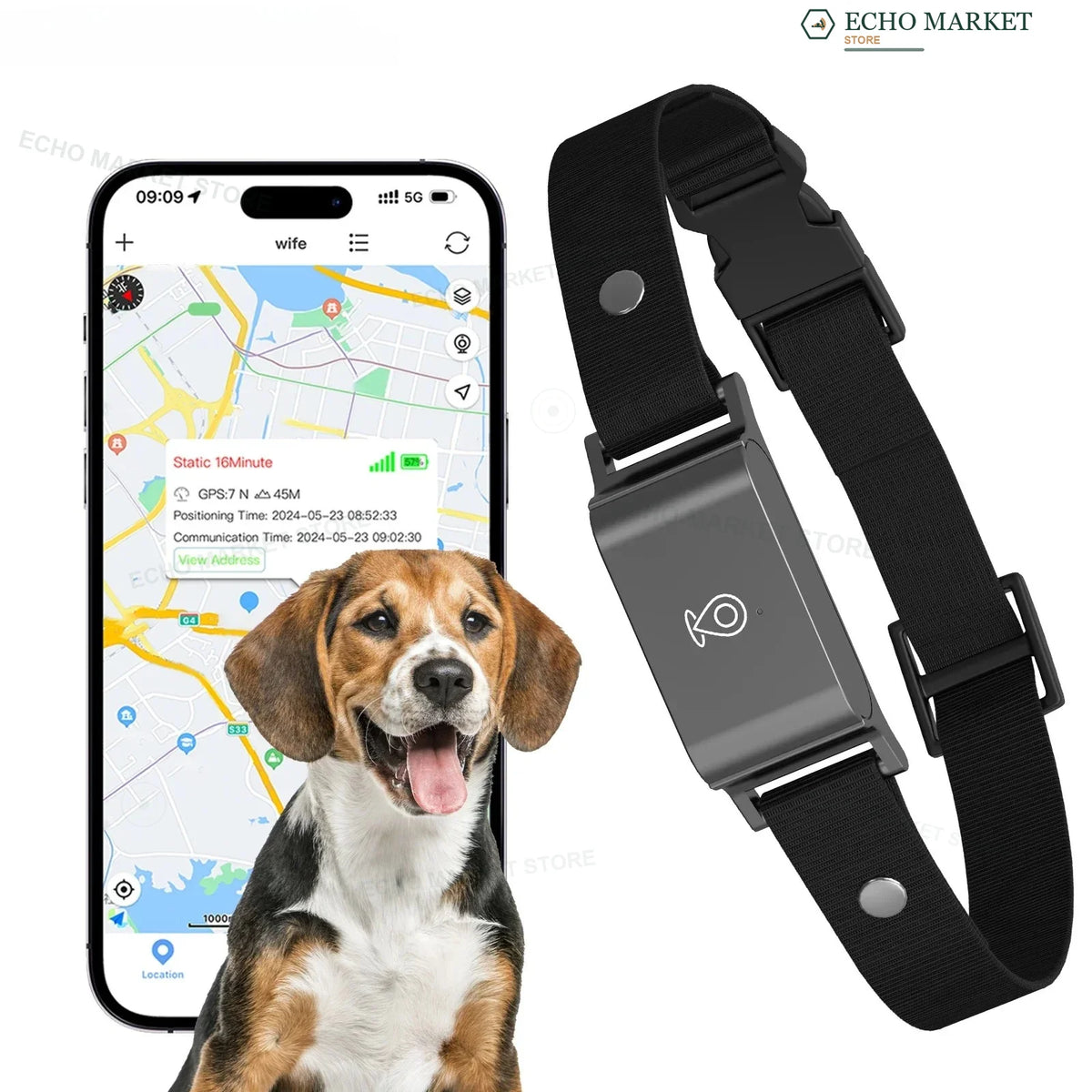 Collar Inteligente con Localizador GPS para Mascotas - Seguimiento en Tiempo Real por App Móvil, Impermeable y Ajustable (Antiperdida para Perros y Gatos)