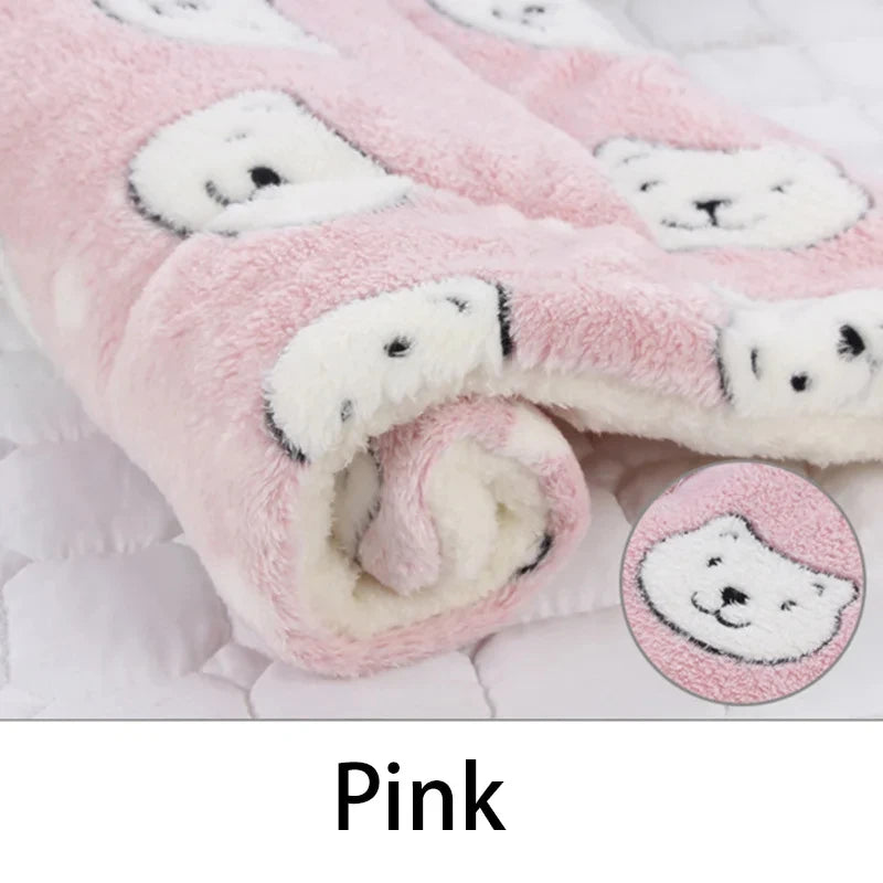 Cama Colchón y Manta de Franela Suave para Perros y Gatos - Cojín Acolchado Cálido para Cachorros y Mascotas Medianas o Grandes (Ideal para Invierno)