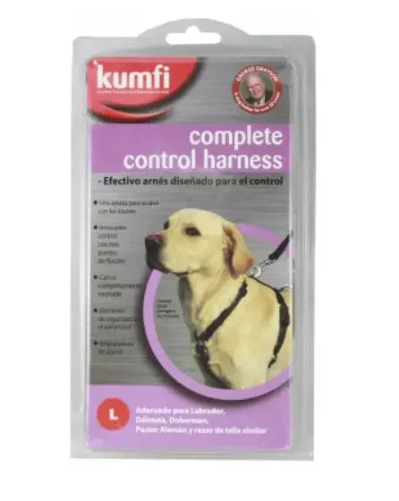 Arnés de Control Antitirones SanDimas Kumfi para Perros - Ajustable (Tallas M a XL) de Nailon Resistente con Tres Puntos de Anclaje para Paseos y Viajes Seguros