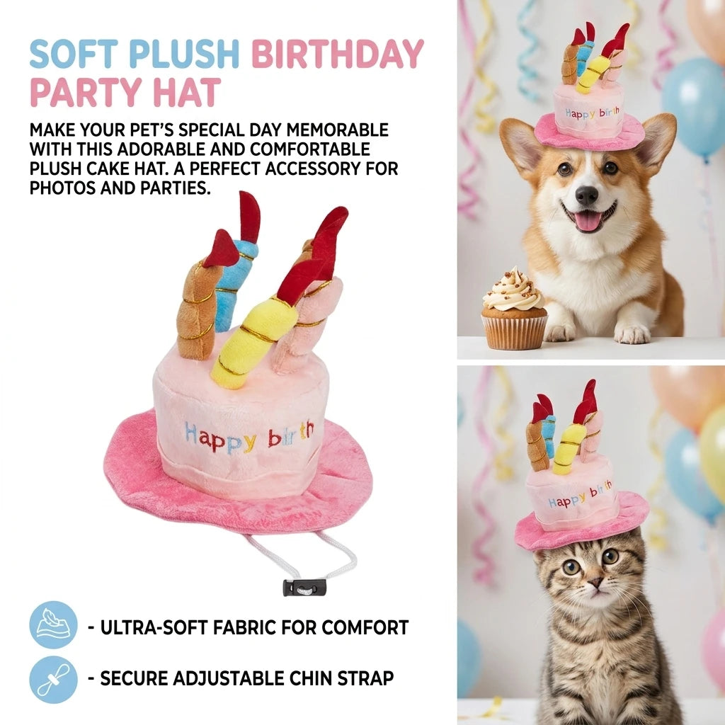 Set de Gorro de Fiesta de Cumpleaños y Juguete para Perros y Gatos – Kit Celebración Cómodo, Resistente a Mordeduras y Accesorio para Fotos