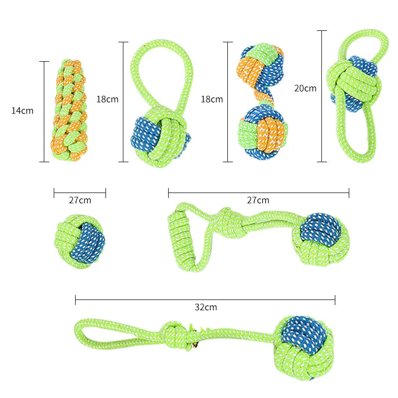 Juguete Mordedor de Cuerda de Algodón con Pelota para Perros – Cuerda Interactiva con Efecto Hilo Dental para Limpieza Bucal, Masticación y Juegos de Tirón (Razas Pequeñas y Grandes)