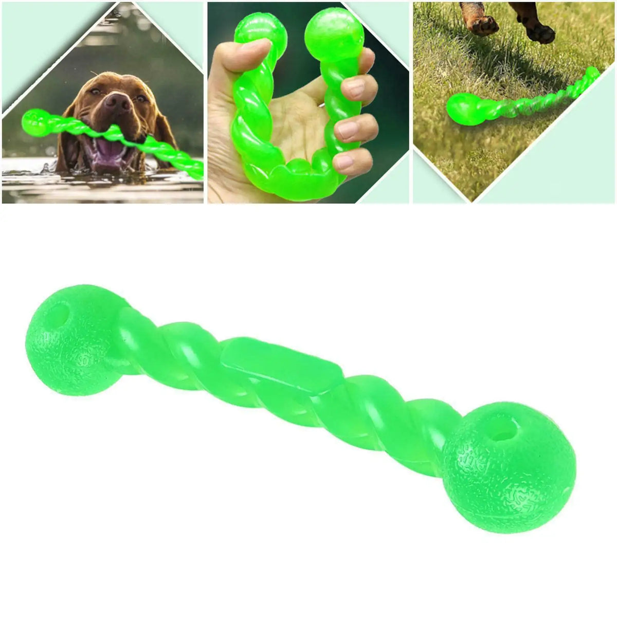 Juguete Mordedor de Goma Resistente para Perros Medianos y Grandes – Palo Masajeador y Limpiador Dental Interactivo