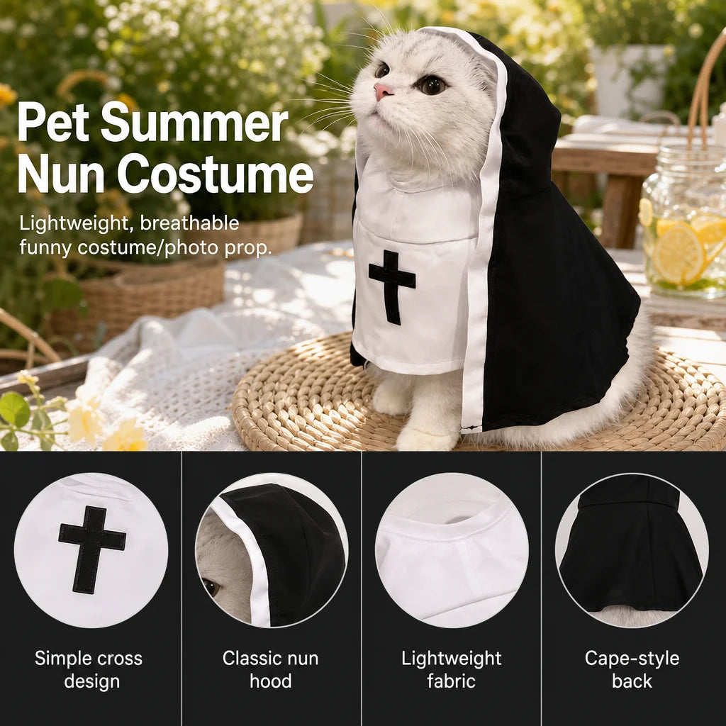 Disfraz de Bruja para Perros y Gatos Pequeños y Medianos – Traje Divertido para Halloween, Fiestas y Sesión de Fotos
