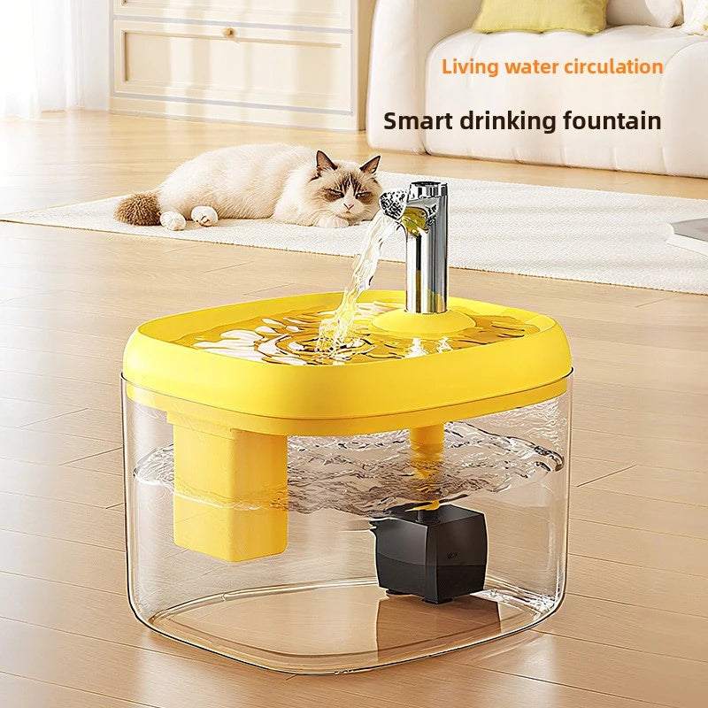 Fuente de Agua Automática Transparente para Mascotas (1,5 L) – Bebedero