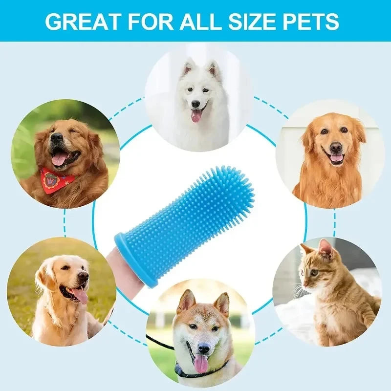 Cepillo de Dientes de Silicona para Dedos de Perros y Gatos – Limpiador Bucal de Silicona No Tóxica para Sarro, Placa y Mal Aliento