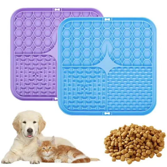 Alfombra de Silicona de Lamedero para Perros con Ventosa – Plato de Alimentación Lenta y Anti-Estrés para Baño, Cuidado de Mascotas y Entrenamiento