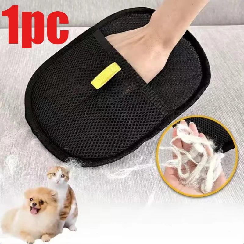 Guante Peine Quita Pelo Lavable y Portátil para Mascotas – Guante Deslanador de Silicona para Perros y Gatos, Ropa, Sofás y Masaje Bucal/Corporal