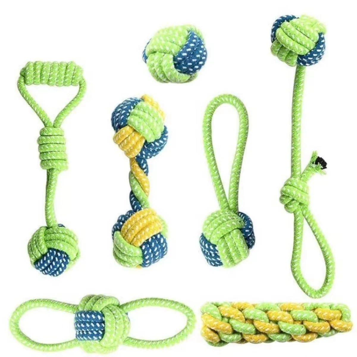 Juguete Mordedor de Cuerda de Algodón con Pelota para Perros – Cuerda Interactiva Limpiadentadura para Juego de Tirón y Masticación (Cachorros y Adultos)