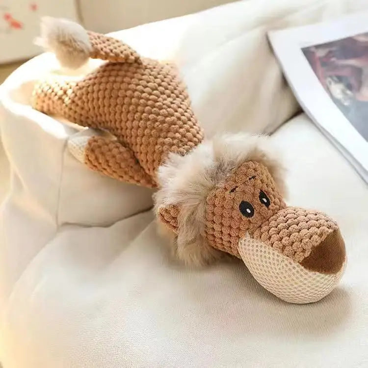 Juguete Mordedor de Peluche Reforzado Forma de Hueso con Cuerda de Algodón y Sonido – Juguete Interactivo Anti-Desgarro y Resistente a Mordeduras para Limpieza Dental de Perros y Gatos