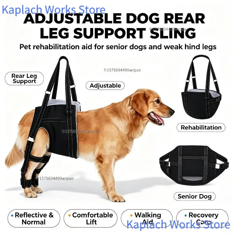 Arnés de Soporte Ajustable para Patas Traseras de Perros - Faja de Rehabilitación y Asistencia para Mascotas Mayores, con Movilidad Reducida o Debilidad
