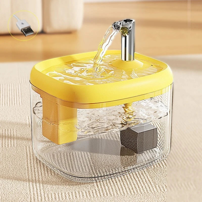 Fuente de Agua Automática Transparente para Mascotas (1,5 L) – Bebedero