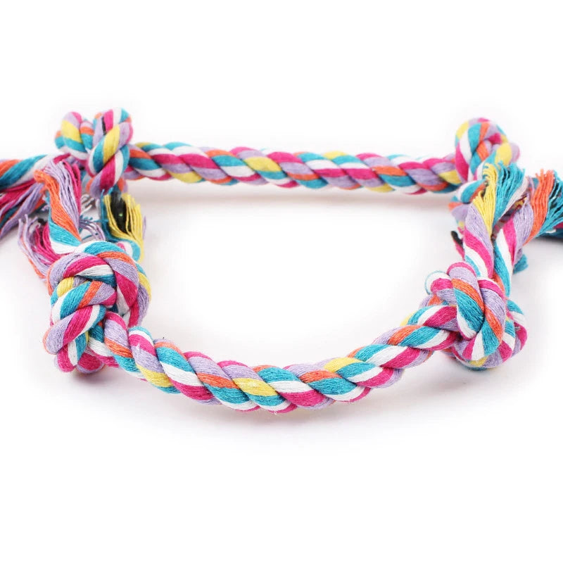 Juguete Mordedor de Cuerda de Algodón con Doble Nudo para Perros y Gatos – Cuerda Interactiva Alta Resistencia para Limpieza Dental, Masticación y Cachorros