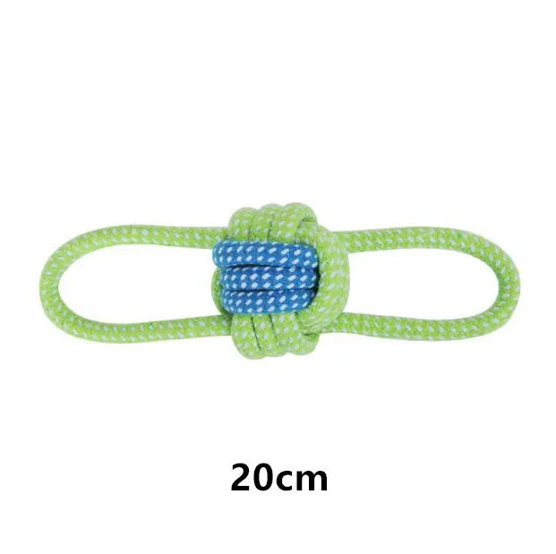 Juguete Mordedor de Cuerda de Algodón con Pelota para Perros – Cuerda Interactiva con Efecto Hilo Dental para Limpieza Bucal, Masticación y Juegos de Tirón (Razas Pequeñas y Grandes)