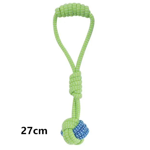 Juguete Mordedor de Cuerda de Algodón con Pelota para Perros – Cuerda Interactiva con Efecto Hilo Dental para Limpieza Bucal, Masticación y Juegos de Tirón (Razas Pequeñas y Grandes)