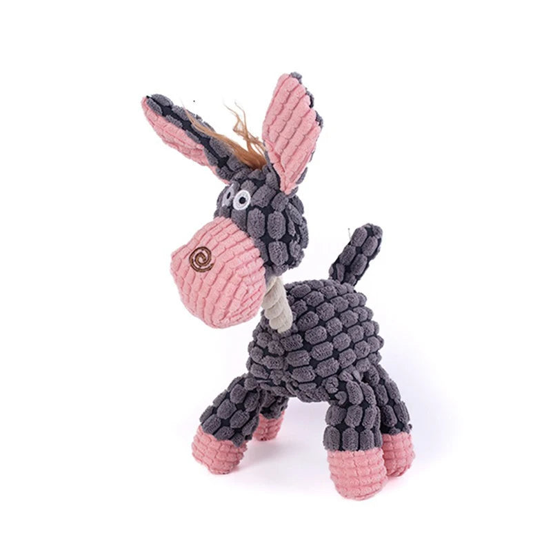 Juguete de Peluche Interactivo para Mascotas con Forma de Animal – Mordedor Limpiador Dental Antiansiedad para Perros y Gatos